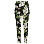 Watercolor Alstroemeria Pattern Print High-Waisted Pocket Leggings