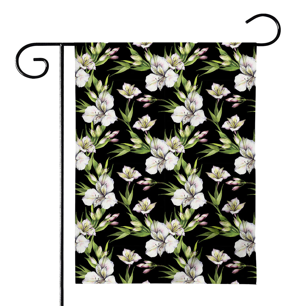 Watercolor Alstroemeria Pattern Print House Flag