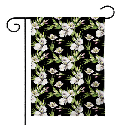 Watercolor Alstroemeria Pattern Print House Flag