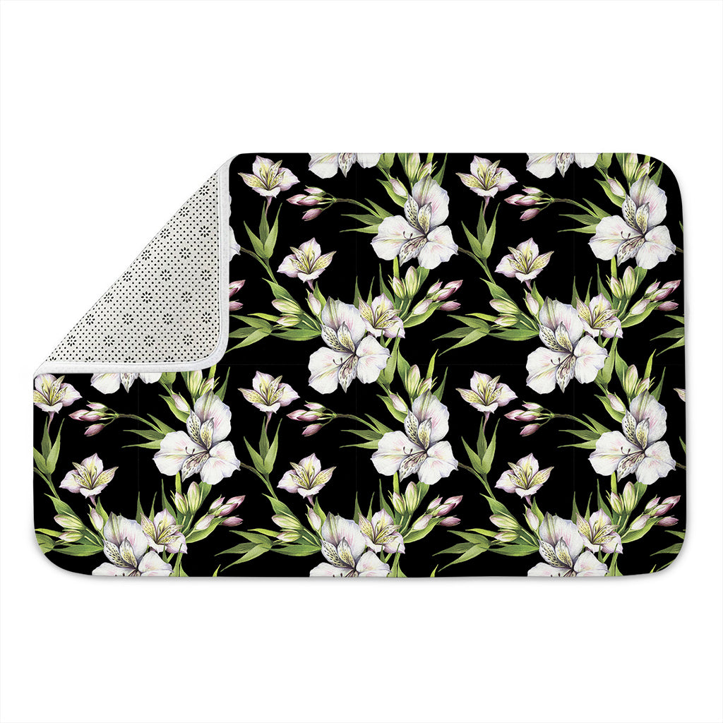 Watercolor Alstroemeria Pattern Print Indoor Door Mat