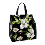 Watercolor Alstroemeria Pattern Print Insulated Lunch Tote