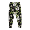 Watercolor Alstroemeria Pattern Print Jogger Pants