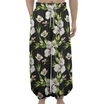 Watercolor Alstroemeria Pattern Print Lantern Pants