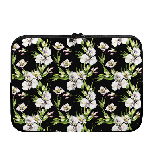 Watercolor Alstroemeria Pattern Print Laptop Sleeve