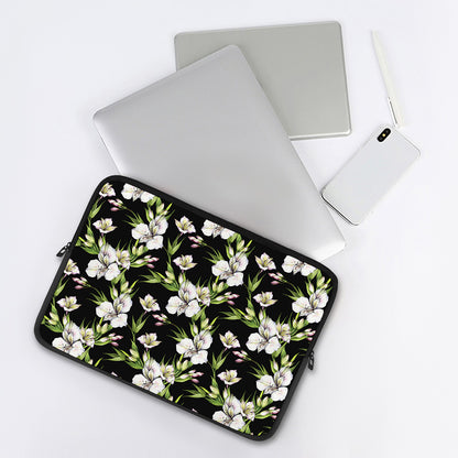 Watercolor Alstroemeria Pattern Print Laptop Sleeve