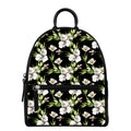 Watercolor Alstroemeria Pattern Print Leather Backpack