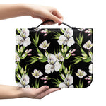 Watercolor Alstroemeria Pattern Print Leather Bible Cover