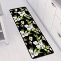 Watercolor Alstroemeria Pattern Print Long Kitchen Mat