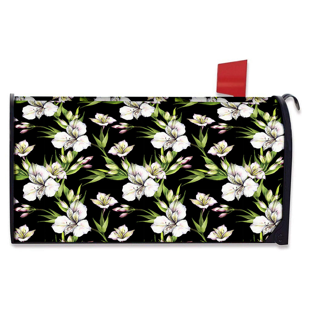 Watercolor Alstroemeria Pattern Print Mailbox Cover