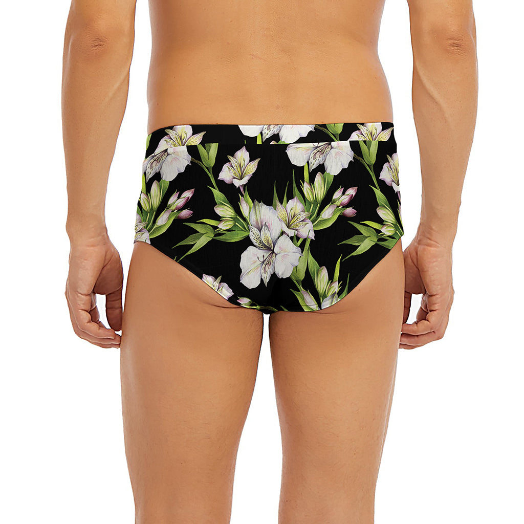 Watercolor Alstroemeria Pattern Print Men's Briefs