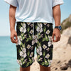 Watercolor Alstroemeria Pattern Print Men's Cargo Shorts