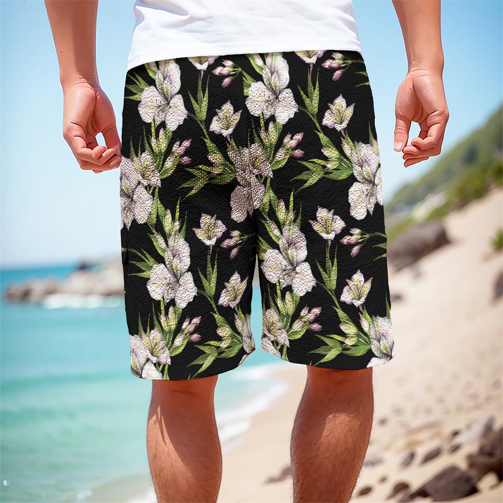 Watercolor Alstroemeria Pattern Print Men's Cargo Shorts