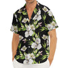 Watercolor Alstroemeria Pattern Print Men's Deep V-Neck Shirt