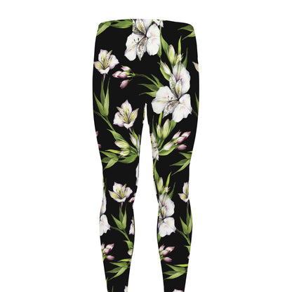 Watercolor Alstroemeria Pattern Print Men's leggings