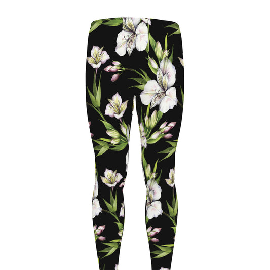 Watercolor Alstroemeria Pattern Print Men's leggings