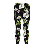 Watercolor Alstroemeria Pattern Print Men's leggings