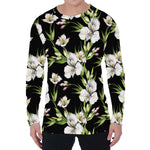 Watercolor Alstroemeria Pattern Print Men's Long Sleeve T-Shirt