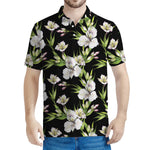 Watercolor Alstroemeria Pattern Print Men's Polo Shirt