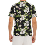 Watercolor Alstroemeria Pattern Print Men's Short Sleeve Rash Guard