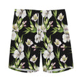 Watercolor Alstroemeria Pattern Print Men's Athletic Shorts