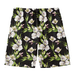 Watercolor Alstroemeria Pattern Print Men's Swim Trunks