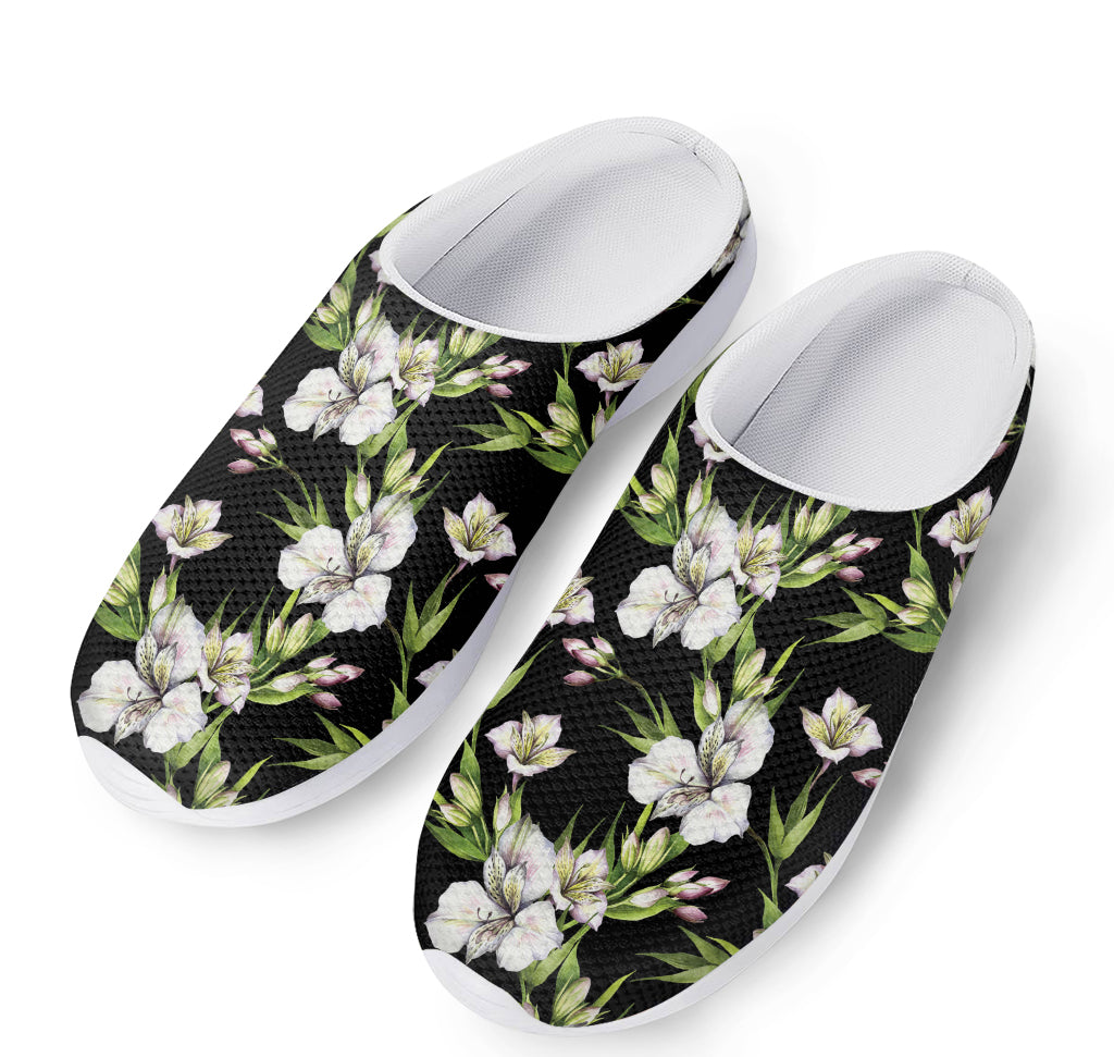 Watercolor Alstroemeria Pattern Print Mesh Casual Shoes