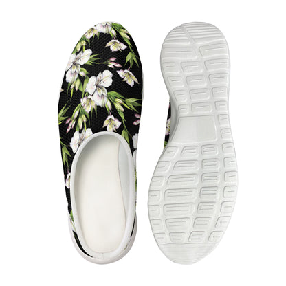Watercolor Alstroemeria Pattern Print Mesh Casual Shoes