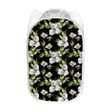 Watercolor Alstroemeria Pattern Print Mesh Laundry Hamper