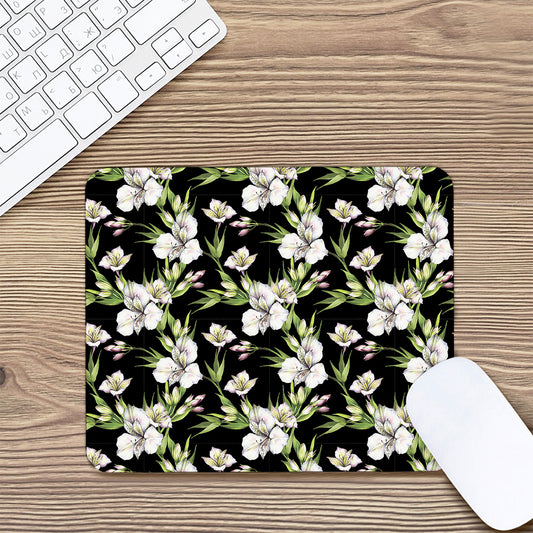 Watercolor Alstroemeria Pattern Print Mouse Pad