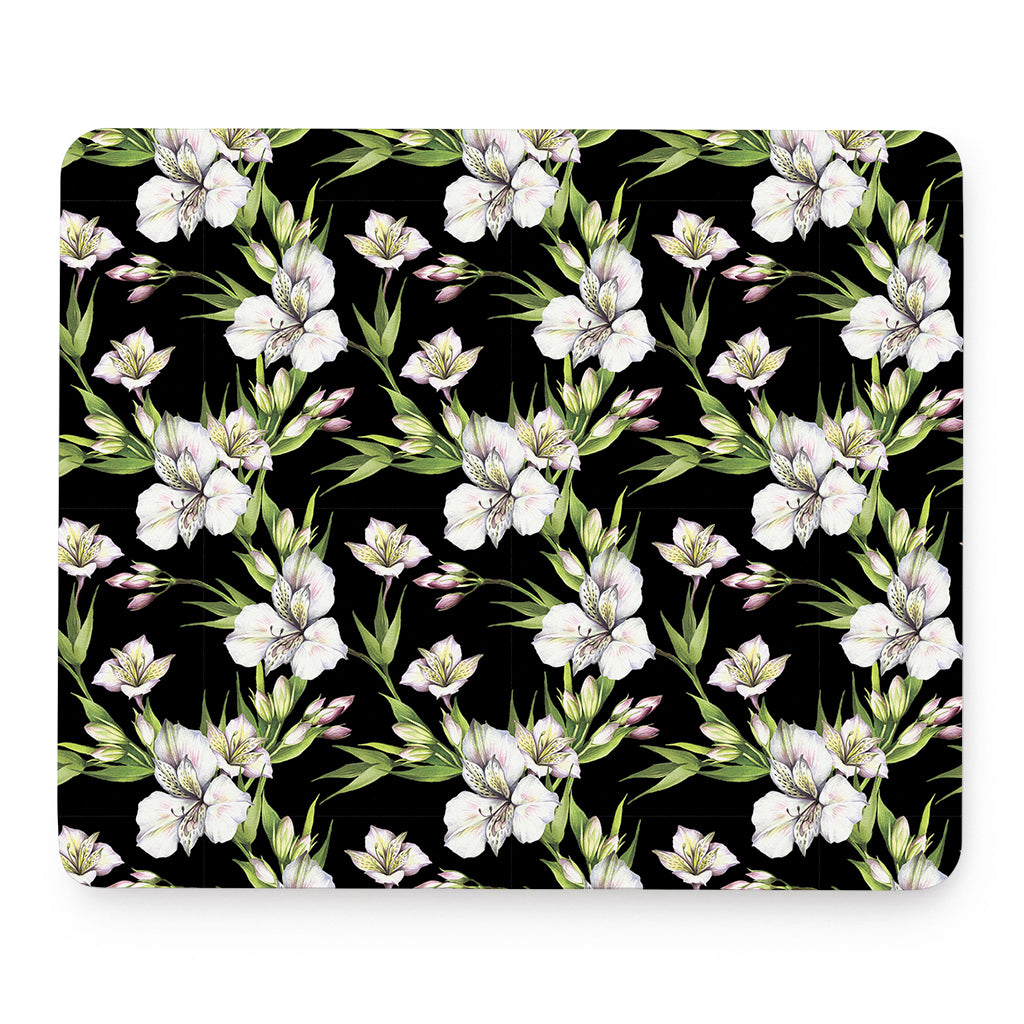 Watercolor Alstroemeria Pattern Print Mouse Pad