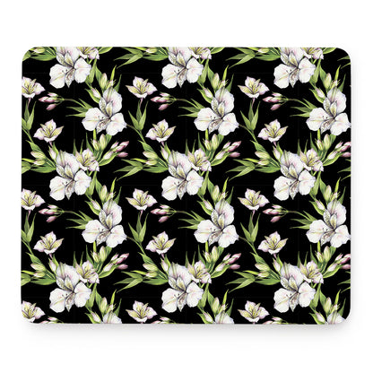 Watercolor Alstroemeria Pattern Print Mouse Pad