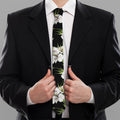 Watercolor Alstroemeria Pattern Print Necktie
