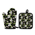Watercolor Alstroemeria Pattern Print Oven Mitt And Pot Holder Set
