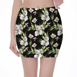Watercolor Alstroemeria Pattern Print Pencil Mini Skirt