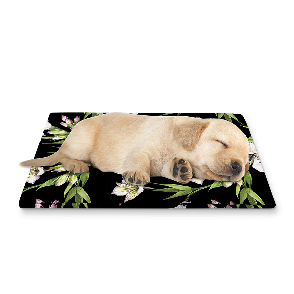 Watercolor Alstroemeria Pattern Print Pet Cooling Mat Cover