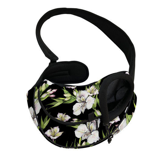 Watercolor Alstroemeria Pattern Print Pet Sling Carrier