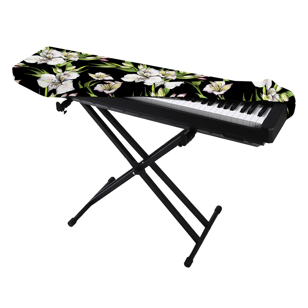 Watercolor Alstroemeria Pattern Print Piano Keyboard Cover