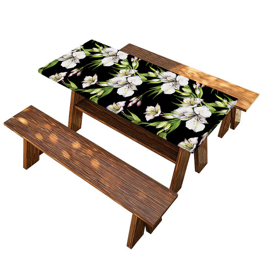 Watercolor Alstroemeria Pattern Print Picnic Table Cover