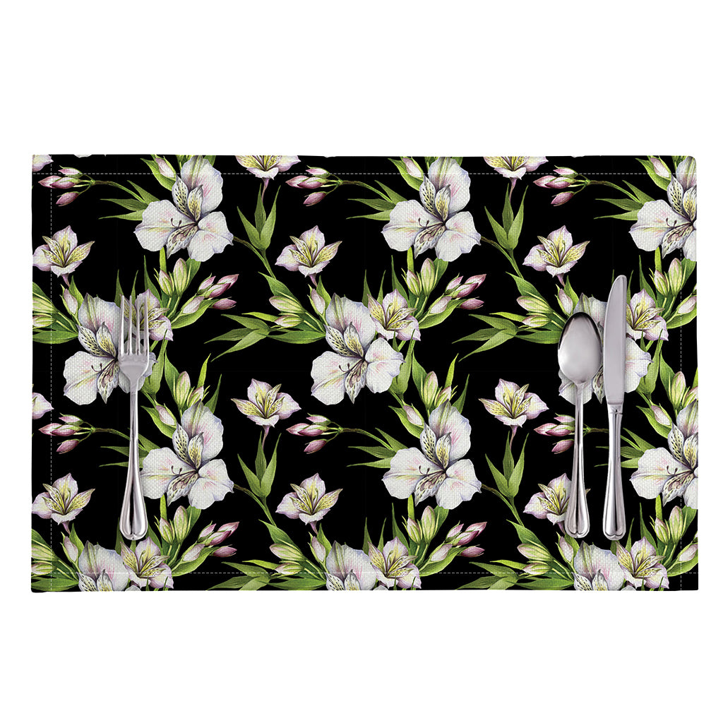 Watercolor Alstroemeria Pattern Print Placemat