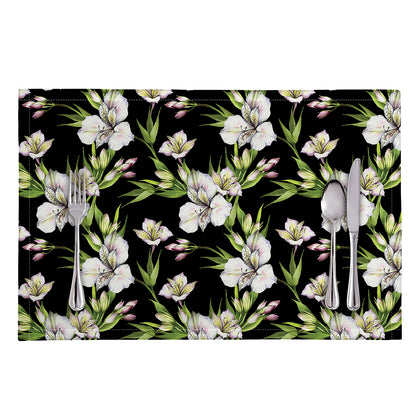 Watercolor Alstroemeria Pattern Print Placemat