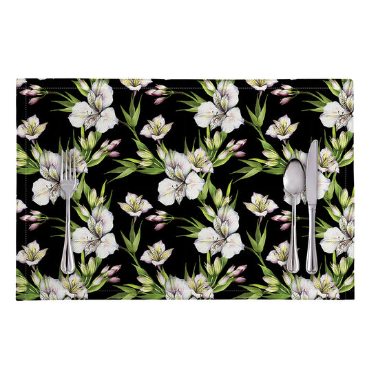 Watercolor Alstroemeria Pattern Print Placemat