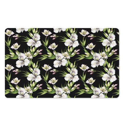 Watercolor Alstroemeria Pattern Print Polyester Doormat