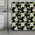Watercolor Alstroemeria Pattern Print Polyester Shower Curtain