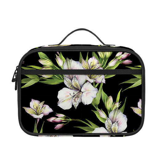 Watercolor Alstroemeria Pattern Print Portable Lunch Bag