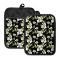 Watercolor Alstroemeria Pattern Print Pot Holders With Pocket