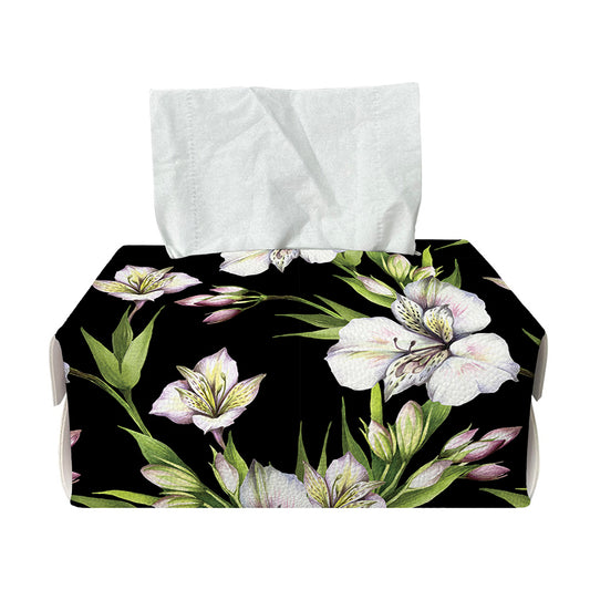 Watercolor Alstroemeria Pattern Print Rectangle Tissue Box Cover
