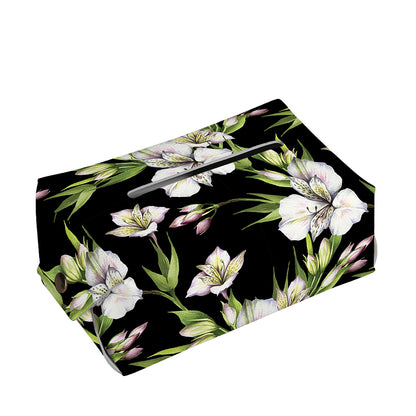 Watercolor Alstroemeria Pattern Print Rectangle Tissue Box Cover