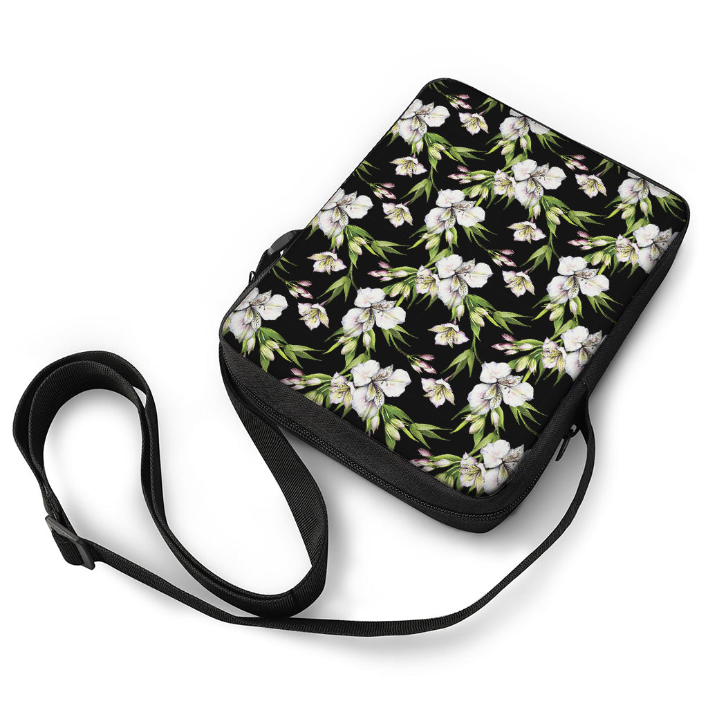 Watercolor Alstroemeria Pattern Print Rectangular Crossbody Bag