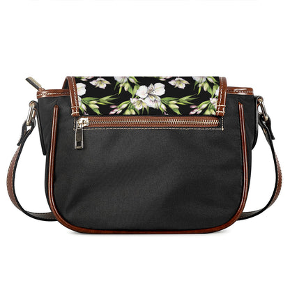 Watercolor Alstroemeria Pattern Print Saddle Bag