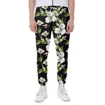 Watercolor Alstroemeria Pattern Print Scuba Joggers